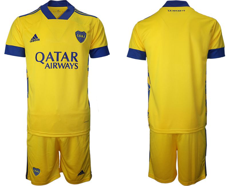 Men 2020-2021 Club Boca juniors away yellow blank Adidas Soccer Jersey